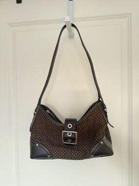 Relic Brown Pattern Shoulder Bag with Black Trim